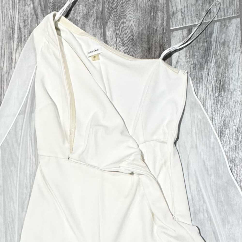 Calvin Klein One-Shoulder White Jumpsuit - Picture 4 of 6